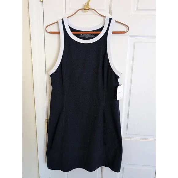 Beyond Yoga Spacedye Outlines Dress Mini Tank Dress Tennis Navy White Size Large - Picture 1 of 7